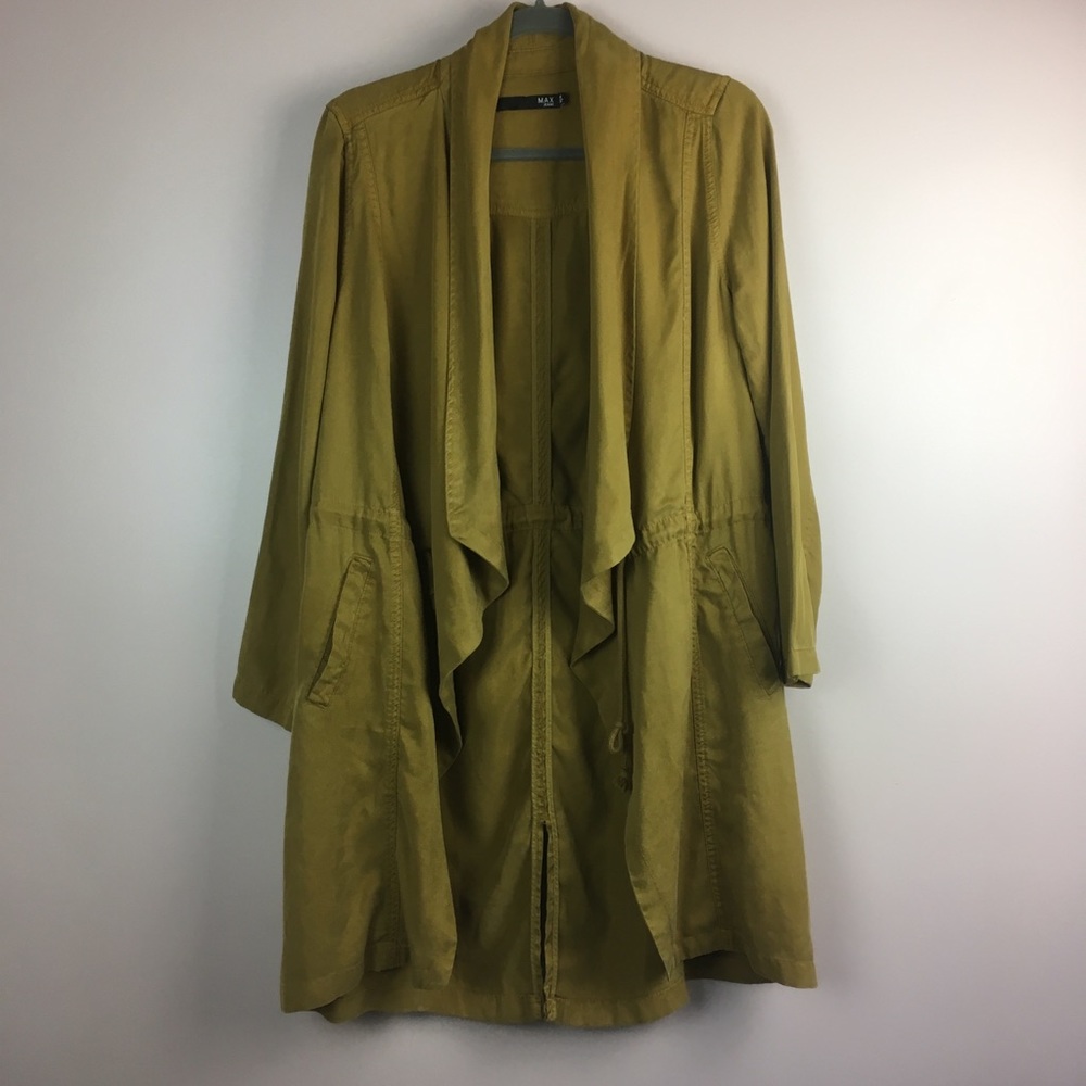 Max Jeans Drape Front Jacket M Mustard